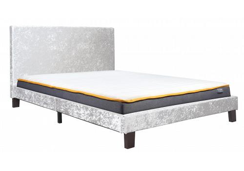 5ft King Size Berlinda Steel Crushed Velvet Fabric upholstered bed frame 1